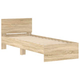 Bed Frame without Mattress with Headboard Sonoma Oak 90x190 cm Single 838654