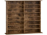 16-Compartment Media Shelf - Rustic Brown T3398P423534
