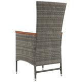 Reclining Garden Chairs with Cushions 2 pcs Grey Poly Rattan 319530