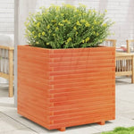 ZNTS Garden Planter Wax Brown 70x70x72.5 cm Solid Wood Pine 3282586