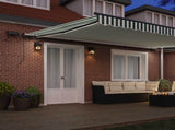 Retractable Awning Green and white 500 x 300 cm Fabric 3331464