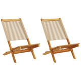 Garden Chairs 2 pcs Beige Solid Wood Acacia and Polypropylene 367689