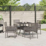 Garden Dining Set 5 pcs Grey Poly rattan 3334928