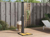 Outdoor Shower Black 50x55x224 cm Poly Rattan and Acacia Wood 368206