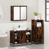 3 Piece Bathroom Furniture Set Smoked Oak Engineered Wood 3300972