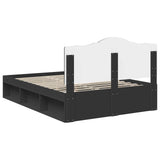 Bed Frame with Headboard Black 150 x 200 cm Solid Pine Wood 3413291