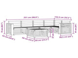 Outdoor Sofa Set 6 pcs White 59 x 59 x 37 cm Solid Acacia Wood 3391879
