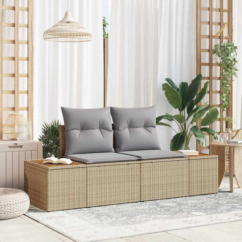 Garden Sofa Beige 184 x 62 x 85cm Poly Rattan 42006815