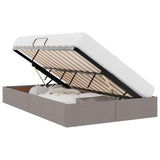 Storage Bed with Mattress Taupe 120 x 200 cm Fabric 3370007