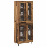 Highboard 2 pcs Old Wood Engineered Wood and Glass 3403180
