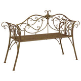 Garden Bench 2-Seater 130 x 47 x 90 cm Steel Antique Brown 42029543