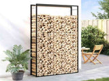 Firewood Rack Matt Black 110x28x214 cm Steel 350311