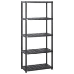 ZNTS Storage Shelf 5-Tier Black 213x38x170 cm Plastic 3059856