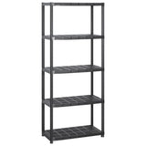 Storage Shelf 5-Tier Black 142x38x170 cm Plastic 3059852