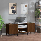 Record Cabinet Brown Oak 121x38x48 cm Engineered Wood 831940