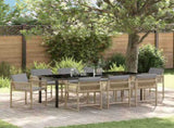 Garden Dining Set 9 pcs Beige Poly Rattan 3380768