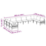 Garden Sofa Set Anthracite Steel 3379016
