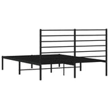 Metal Bed Frame without Mattress with Headboard Black 160x200cm 352322