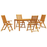 Garden Dining Set Folding 5 pcs Brown Solid Acacia Wood 3375619