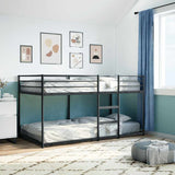 ZNTS Bunk Bed without Mattress Black 100x190 cm Steel 4019878