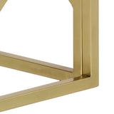 Coffee Table Gold Stainless Steel and Solid Sleeper Wood 349950