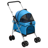 Folding Dog Stroller Blue 76x50x100 cm Oxford Fabric 172200