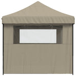 ZNTS Foldable Party Tent Pop-Up with 3 Sidewalls Taupe 4005018