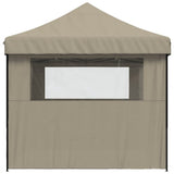 Foldable Party Tent Pop-Up with 3 Sidewalls Taupe 4005018