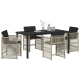 Garden Dining Set 5 pcs Light Grey Poly Rattan 3380791