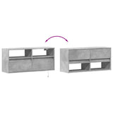 TV Wall Cabinet with LED Lights Concrete Grey 100x31x45 cm 852337