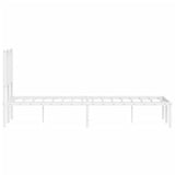 Metal Bed Frame without Mattress with Headboard White 120x190cm 374483