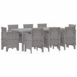 Garden Dining Set 9 pcs Light Grey Polypropylene 3378590