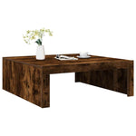 ZNTS Coffee Table Smoked Oak 100x100x35 cm Engineered Wood 815996