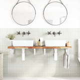 Basin Shelf Wall Mounted Steel and Solid Wood Acacia 3302750