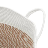 Storage Basket Brown and White 51x33 cm Cotton 358492