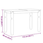 Dining Table Corona Grey 112x60x75 cm Solid Wood Pine 4005715