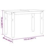 Dining Table Corona Grey 112x60x75 cm Solid Wood Pine 4005715