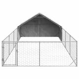 Outdoor Dog Kennel with Run 7x3x1.9 m Galvanised Steel 3329244