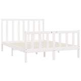 Bed Frame without Mattress White 140x200 cm Solid Wood 3106834