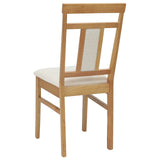 Dining Chair 2 pcs Natural and Light Solid Rubber Wood 42020509