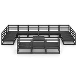 14 Piece Garden Lounge Set Solid Pinewood 3076238