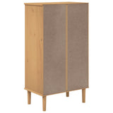Shoe Cabinet SENJA Rattan Look Brown 59.5x35x107 cm Solid Wood 358049