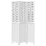 Room Divider 3 Panels White Solid Wood Paulownia 358719