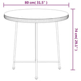Dining Table 80 cm Tempered Glass and Steel 319436