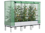 Raised Bed with Greenhouse Cover Rattan Look 120x40x140 cm 4015848