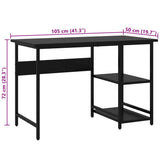 Computer Desk Black 105x50x72 cm MDF and Metal 20550