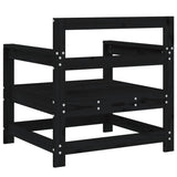 Garden Chairs 2 pcs Black Solid Wood Pine 825496
