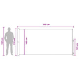 Retractable Side Awning Taupe 300 x 170 cm Polyester 42035300