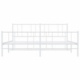 Metal Bed Frame without Mattress with Footboard White 183x213cm 352552