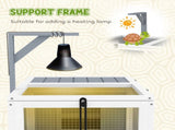 Wooden Tortoise Enclosure, Tortoise House w/ Lamp Holder, for Outdoor, Indoor, Light Grey T3398P350010